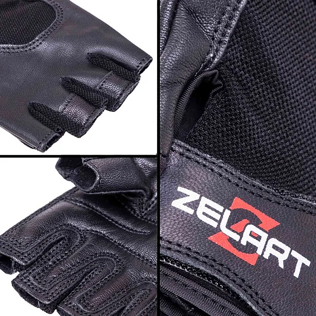 Спортивные перчатки кожаные
 ZELART

 SB-161556 (Черный)