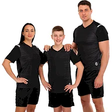 Футбольна форма комплект футболка та шорти LIDONG D8865 4XS-XXL (Чорний)