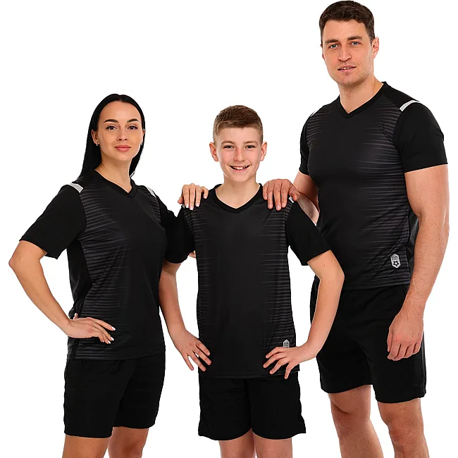 Футбольная форма
 комплект футболка и шорты LIDONG D8865 4XS-XXL (Черный)