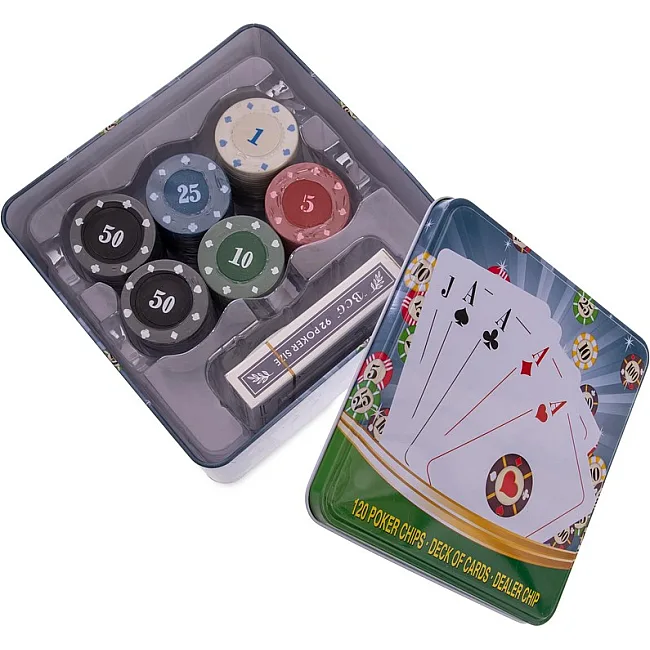 Набір для покеру в металевій коробці Poker game set SP-SPORT
 IG-6893 120 фішок