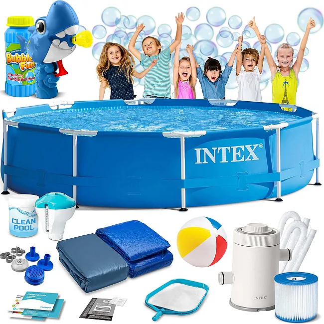 Басейн каркасний 15в1 INTEX 28202, 305 х 76 см + машина для створення бульбашок