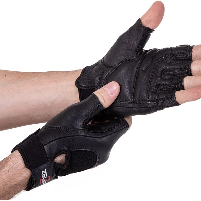 Спортивные перчатки кожаные
 ZELART

 SB-161556 (Черный)