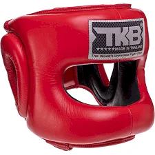 Шлем с бампером кожаный TOP KING Pro Training TKHGPT-CC (Красный)