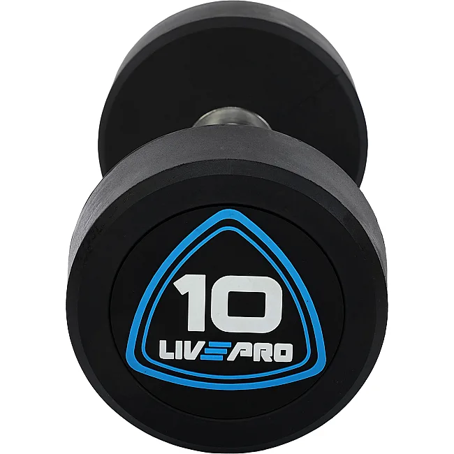 Гантелі професійні
 з поліуретановим покриттям LiveUp LP8075-10 2шт по 10кг