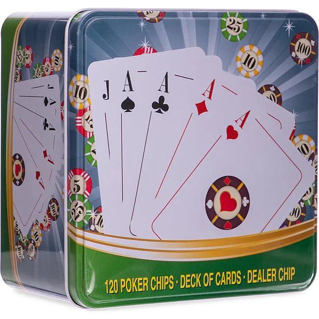 Набір для покеру в металевій коробці Poker game set SP-SPORT
 IG-6893 120 фішок