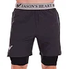Распродажа! Спортивные шорты двойные 2 в 1 с тайтсами мужские JASON 1104 (Черный)