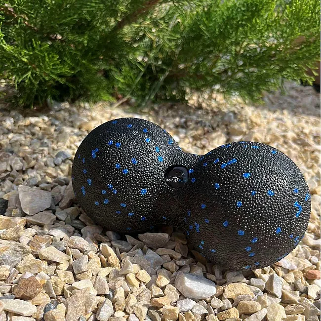 Масажний м'яч подвійний PowerPlay PP-4352 Epp foam peanut ball (d8*16cm.) Чорно/Синій