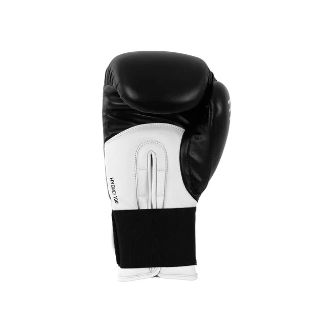 Боксерські рукавиці Adidas Hybrid 100 (чорний-білий, ADIH100)