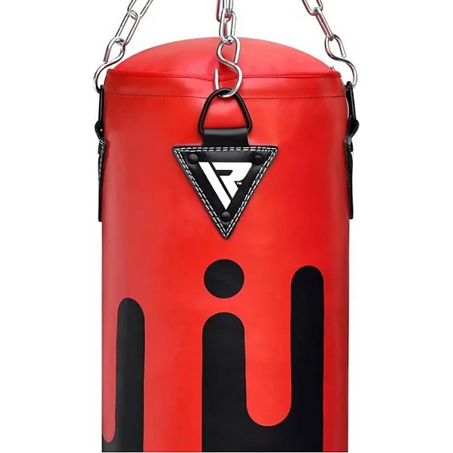 Боксерський мішок RDX Leather Black/Red (1.5м, 45-55кг)