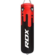 Боксерський мішок RDX Leather Black/Red (1.5м, 45-55кг)