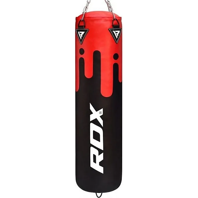 Боксерський мішок RDX Leather Black/Red (1.5м, 45-55кг)