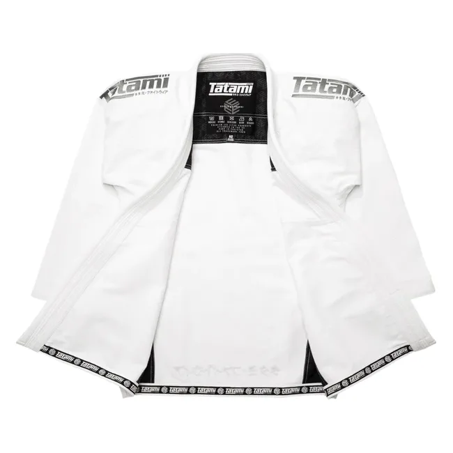 Кимоно для джиу-джитсу TATAMI Estilo Black Label Gi Grey on White