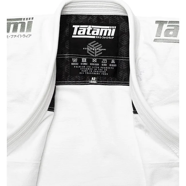 Кимоно для джиу-джитсу TATAMI Estilo Black Label Gi Grey on White