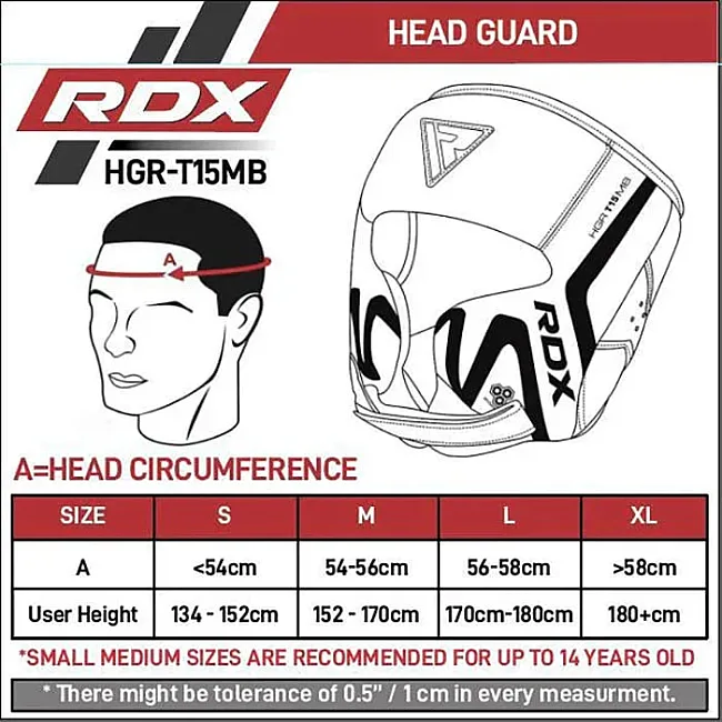 Шлем для бокса RDX T15 Noir Cheek Protector Black