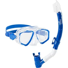 Набор маски и трубки Speedo JR ADVNT MSKSRKL SET 430 синий, прозрачный (для детей) One Size