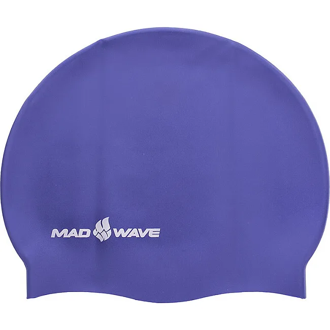 Шапочка для бассейна
 силиконовая для взрослых MADWAVE
 METAL M053505 (Темно-синий)