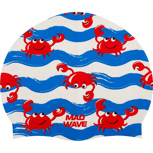 Шапочка для басейну силіконова для дорослих MADWAVE Crabs M057407 (Білий)