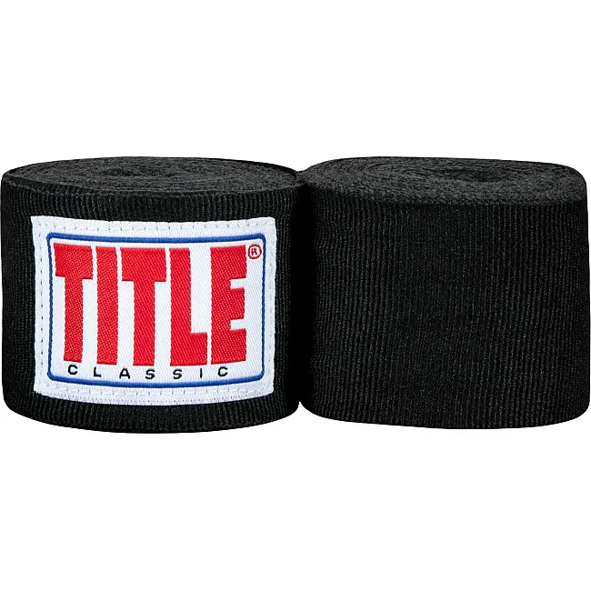 Бинты бокса TITLE Classic Traditional Weave 180" 2.0 Black 4,5м.