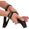 Лямки для тяги восьмерки Figure 8 для штанги и тяжелых тренировок POWER STRAP LiveUp LP8772 2шт (Черный-золотой)