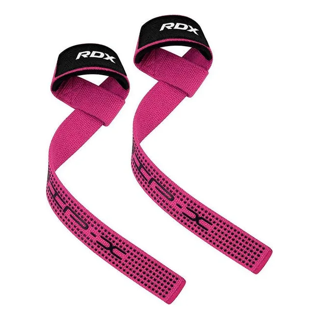 Лямки для тяги RDX S4 Gym Cotton Gel Straps Pink Plus