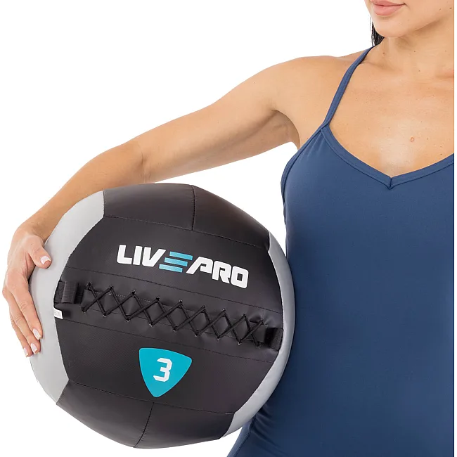 Мяч набивной медицинский для кроссфита WALL BALL LiveUp LP8100-3 3кг