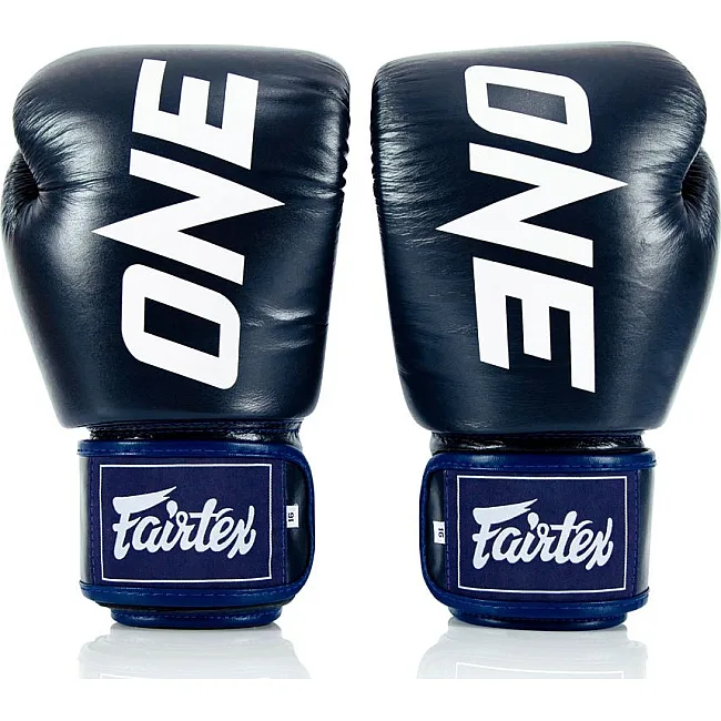 Боксерские перчатки Fairtex BGV1-ONE (натуральная кожа) Blue (бинты в комплекте)