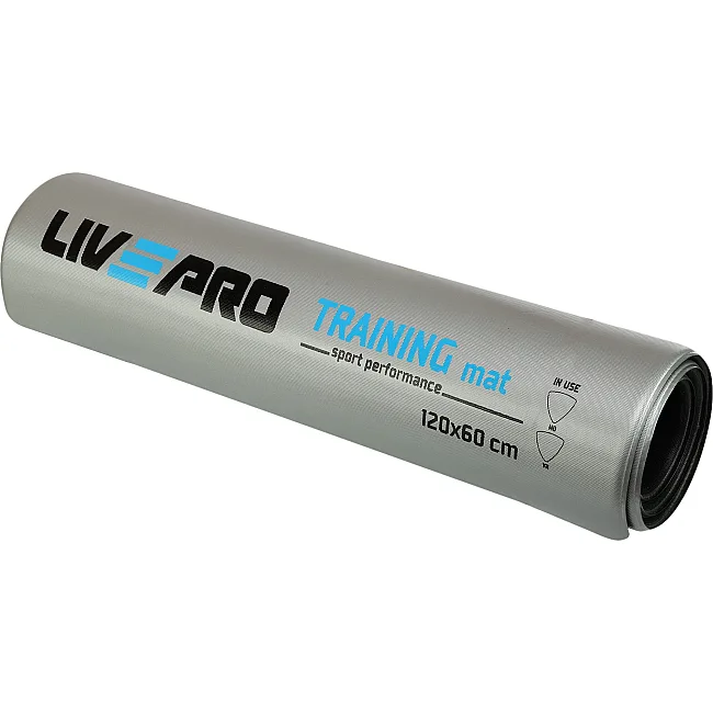 Коврик для фитнеса и спорта с люверсами для хранения LiveUp LP8220 120x60x0,7см (Серый)