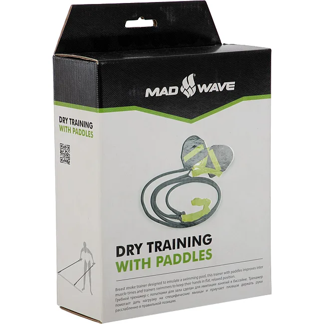Тренажер для плавания с лопатками для тренировки гребка MADWAVE
 DRY TRAINING M077103500W сопротивление 6,3-15,4 кг (Черный)