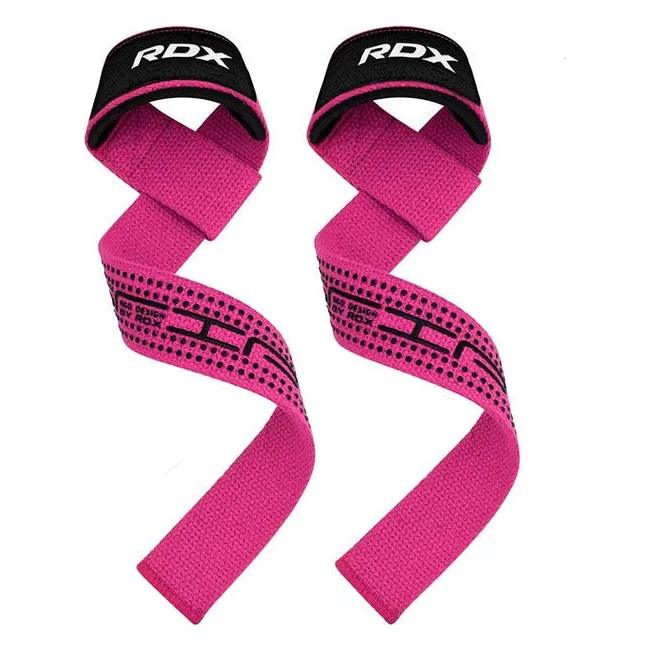 Лямки для тяги RDX S4 Gym Cotton Gel Straps Pink Plus