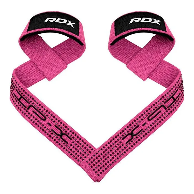 Лямки для тяги RDX S4 Gym Cotton Gel Straps Pink Plus