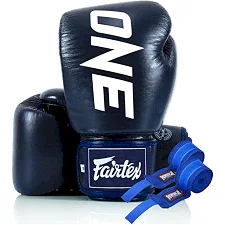 Боксерские перчатки Fairtex BGV1-ONE (натуральная кожа) Blue (бинты в комплекте)