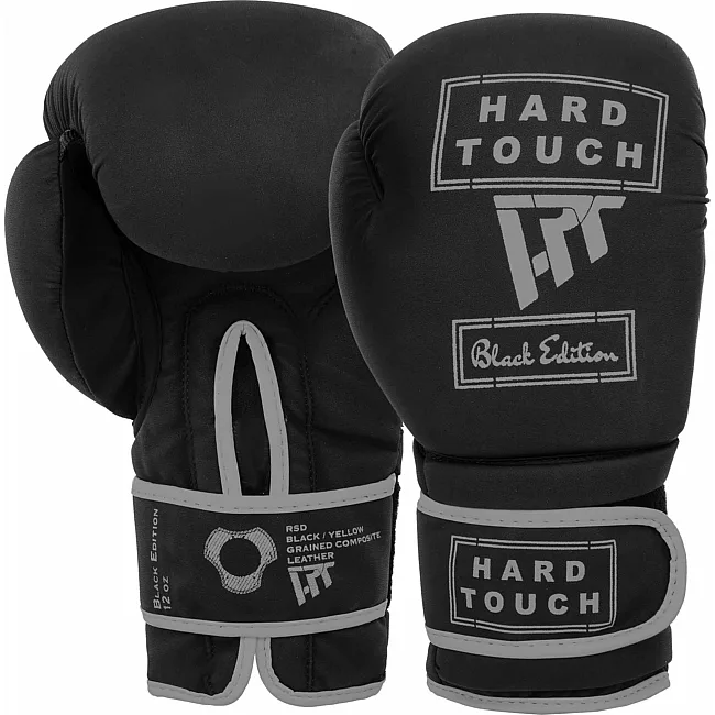 Перчатки для бокса PU HARD TOUCH BO-4658 (Черный-серый)