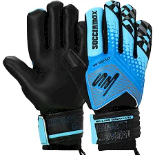 Вратарские перчатки профессиональные с защитой пальцев SOCCERMAX GK-4317 7-11 (Синий-голубой)