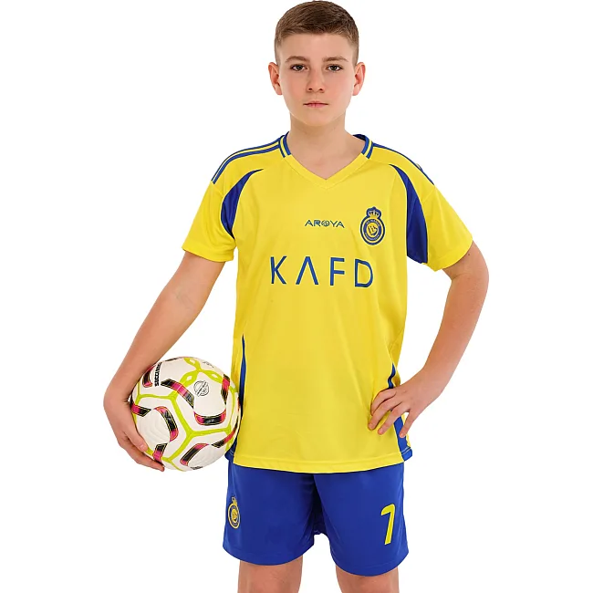 Дитяча футбольна форма із символікою футбольного AL NASSR RONALDO 7 домашня 2025 SP-SPORT CO-4655