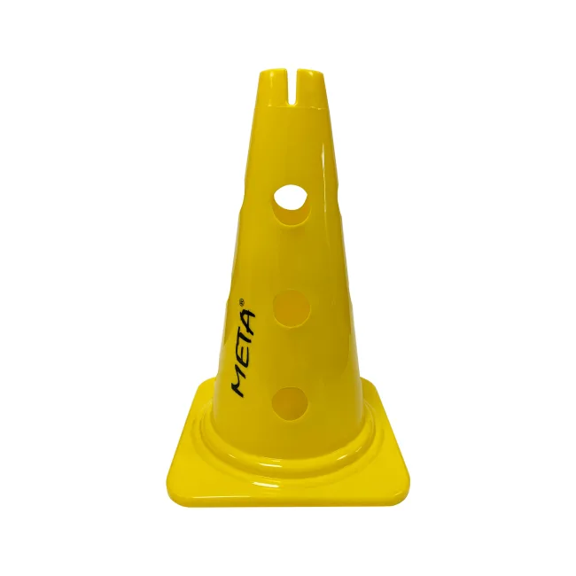 Конус для жердин та кілець META Training Cone with Holes & Slit жовтий 38 см