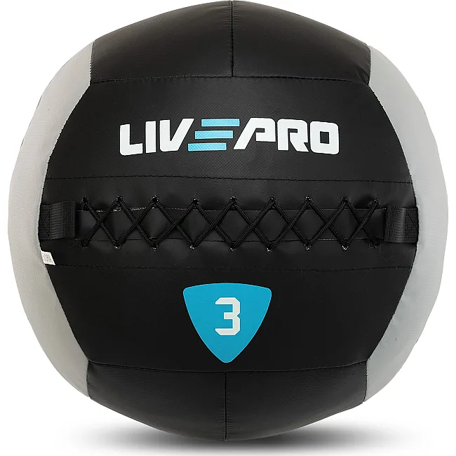 Мяч набивной медицинский для кроссфита WALL BALL LiveUp LP8100-3 3кг