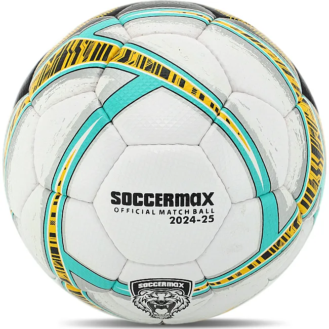 Футбольный мяч
 профессиональный SOCCERMAX FB-5049 №5 PU (Белый-желтый)