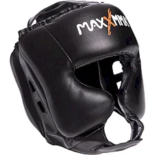 Шлем для бокса в мексиканском стиле PU MAXXMMA GBH01 (Черный)