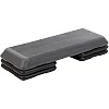 Степ-платформа для фитнеса и аэробики 3 уровня высоты SP-SPORT FI-1577 110x36,5x10-21см (Черный-серый)