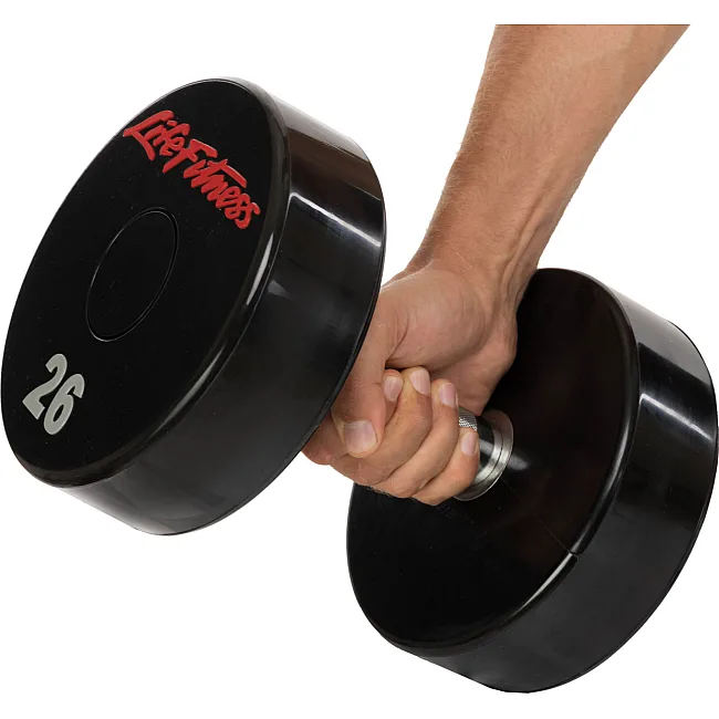 Гантель профессиональная
 с полиуретановым покрытием LIFE FITNESS SC-80081-26 1шт 26кг