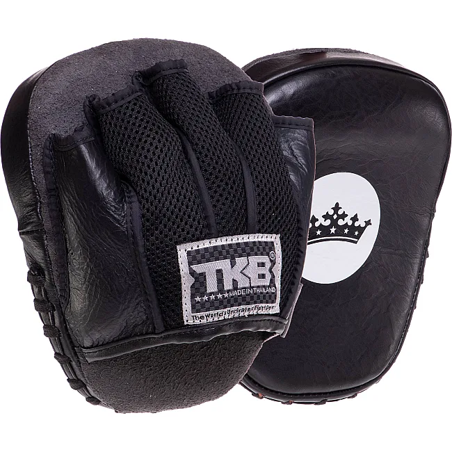 Мини-лапа боксерская изогнутая тренировочная кожа TOP KING Light Weight TKFML 18x15x4см 2штуки (Черный)