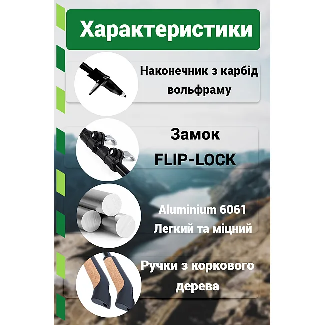 Палки для скандинавской ходьбы PowerPlay 9105 Sisu Black/Gold 80-135 см (пара)