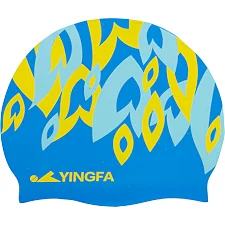 Шапочка для бассейна силиконовая для взрослых YINGFA C0091 (Синий-желтый)