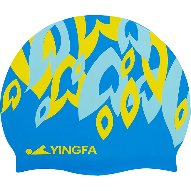Шапочка для бассейна силиконовая для взрослых YINGFA C0091 (Синий-желтый)