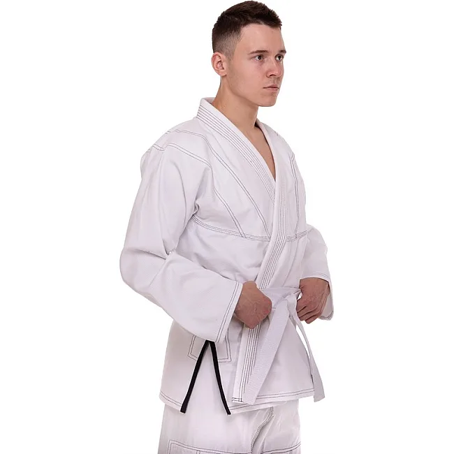 Кимоно для для бразильского джиу-джитсу BJJ белое куртка и штаны VELO
 VL-6649 140 см
-200см
