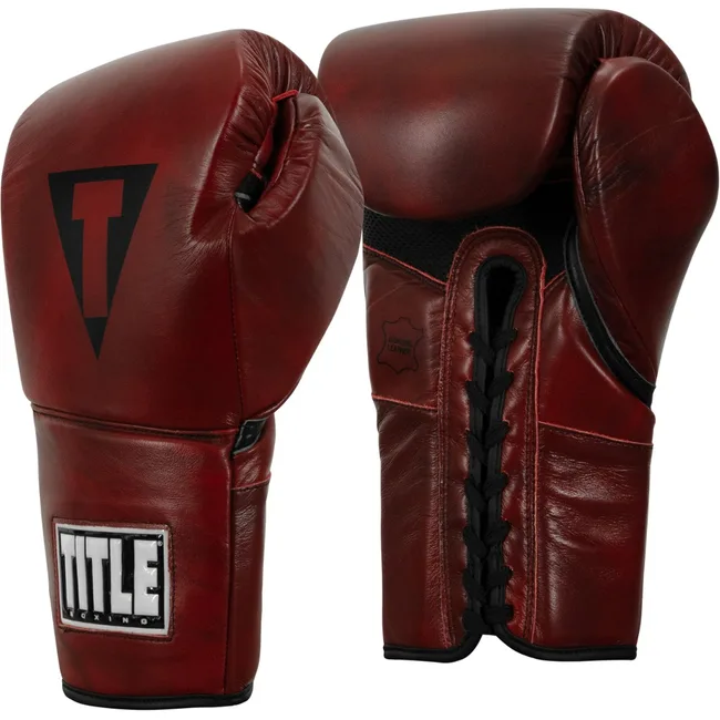 Боксерські рукавиці для спарингу шкіра Title Boxing Blood Red