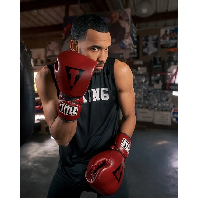 Боксерські рукавиці для спарингу шкіра Title Boxing Blood Red