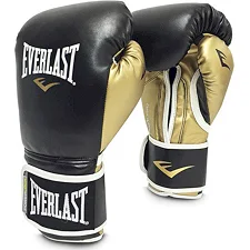 Боксерские перчатки тренировочные Everlast Powerlock Black Gold