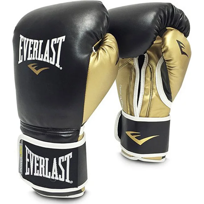 Боксерські рукавиці тренувальні Everlast Powerlock Black Gold