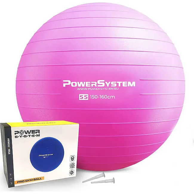 Фитнес мяч (фитбол) POWER SYSTEM PS-4011 Ø55см PRO Pink